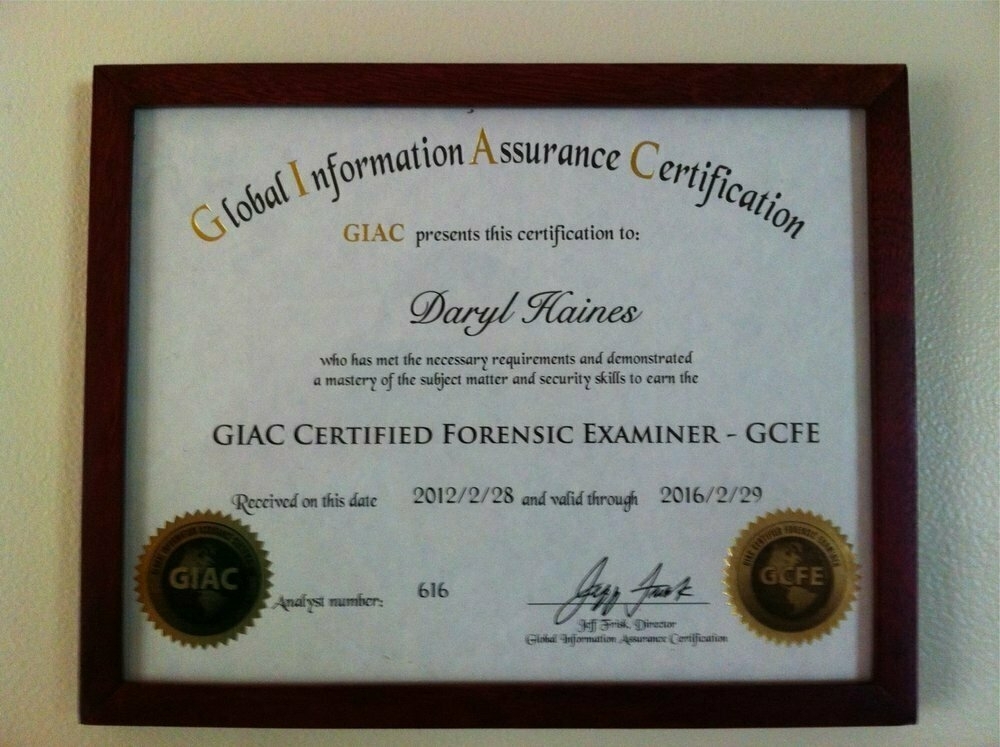 GCFE Certificate
